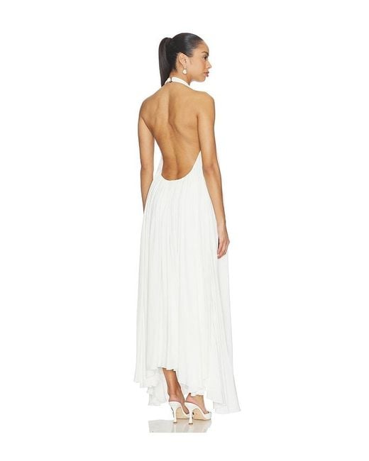 AEXAE White Drape Maxi Dress