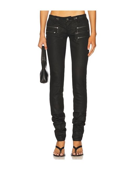 Jaded London Black Coated Zip Skinny Jean