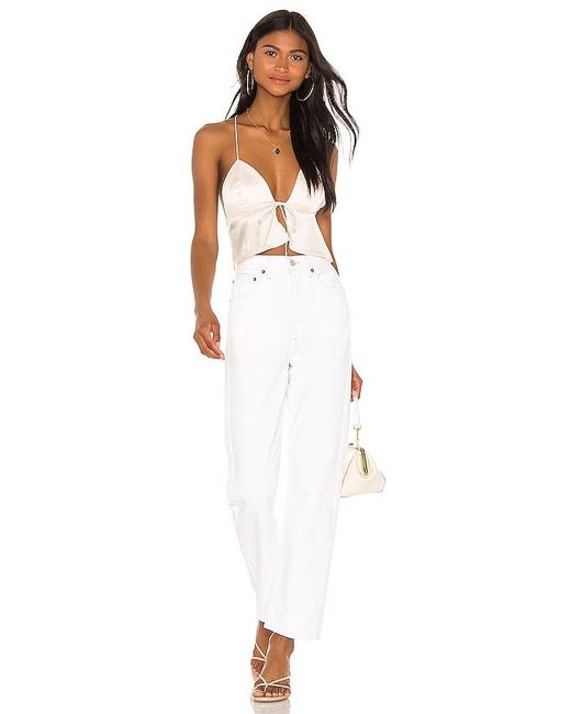 superdown White Isla Satin Top