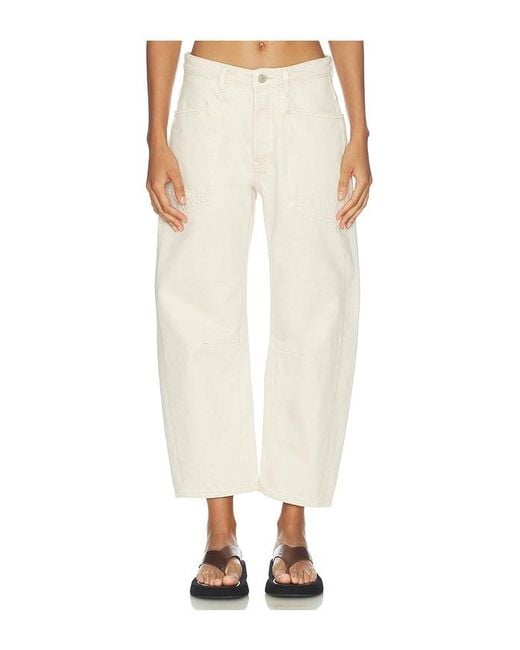 Free People White Minimalist Moxie Boyfriend Jean