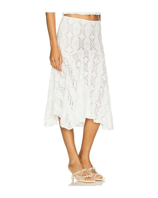With Jean White Maeve Midi Skirt