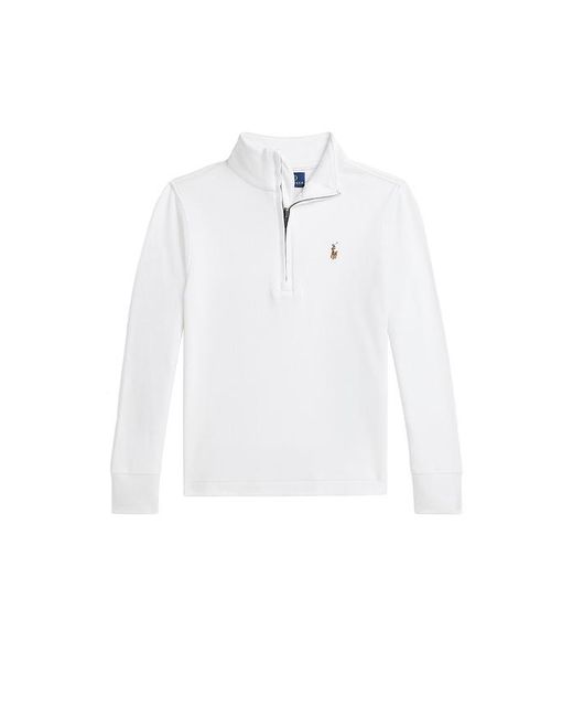 Polo Ralph Lauren White Kids Long Sleeve Half Zip Pullover
