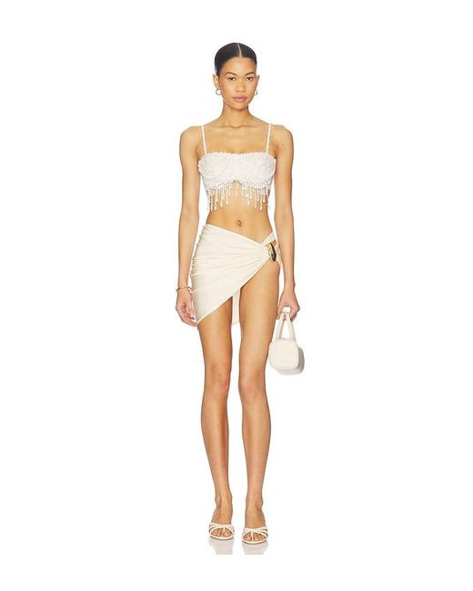 PATBO White X Camila Coelho Golden Lune Beach Skirt