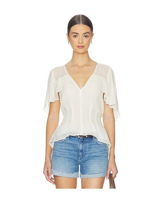 PAIGE Blue Willa Blouse Top