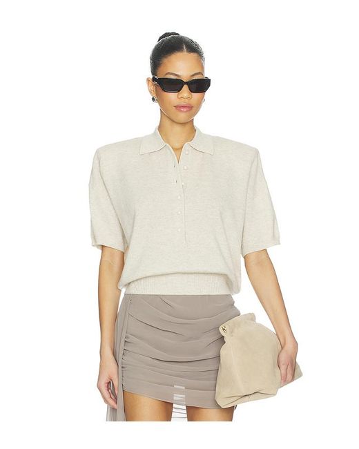 ROTATE BIRGER CHRISTENSEN White Knitted Polo Top