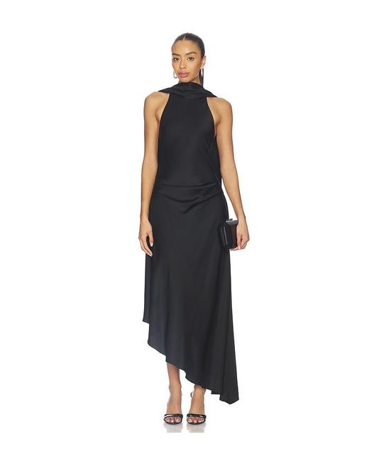 Jonathan Simkhai Women's Black Monica Satin Midi Dress - we-bc.ca
