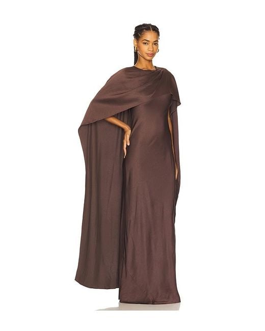 Jonathan Simkhai Brown Cape-Kleid Izel