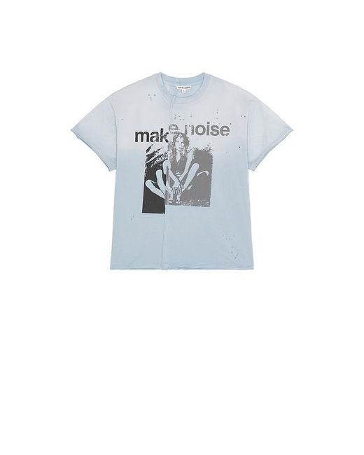 Jaded London Blue Make Noise Spliced Frayed T-Shirt for men