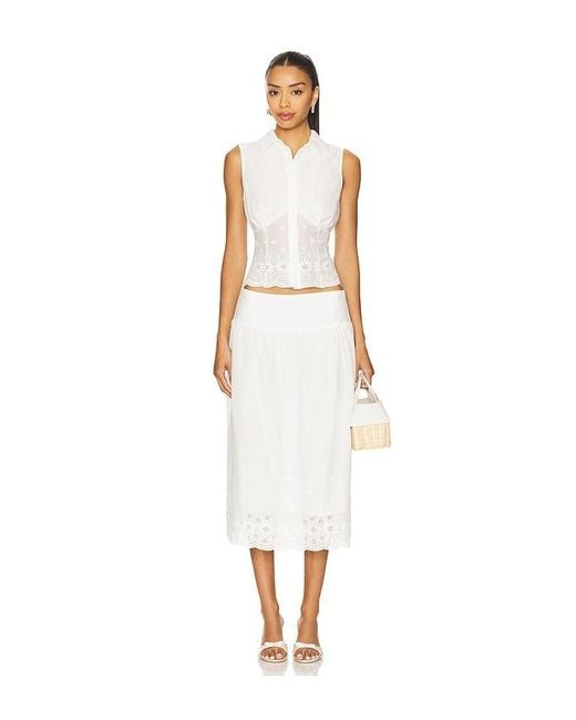 MORE TO COME White Danie Button Up Top