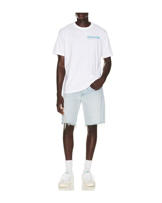Calvin Klein White Disc Stack Graphic Tee for men