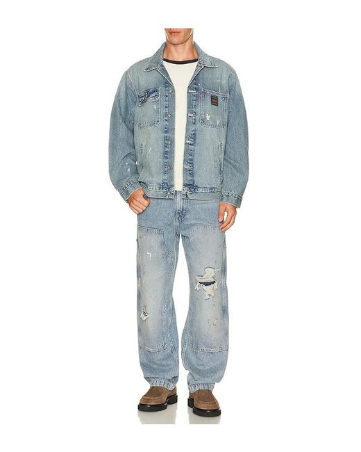 Levi's Blue 568 Loose Straight Double Knee Jeans for men