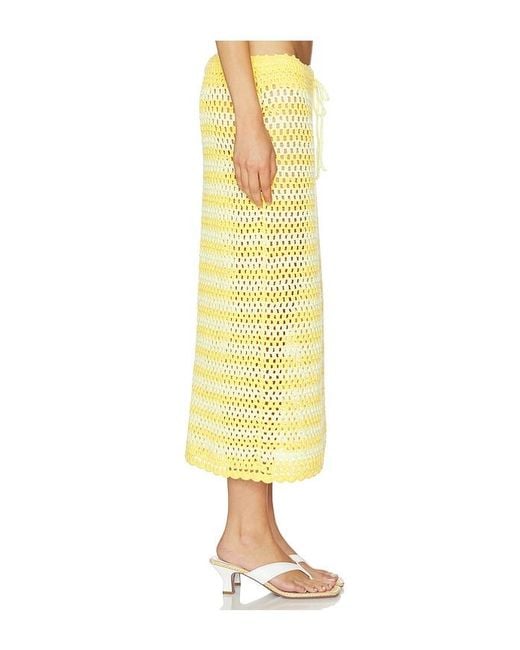 Jonathan Simkhai Yellow Welles Crochet Midi Skirt