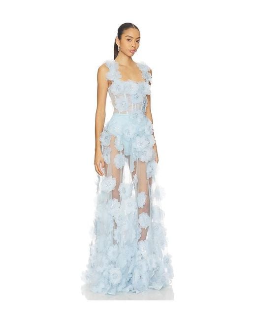 Bronx and Banco Blue Rosalie Floral Gown