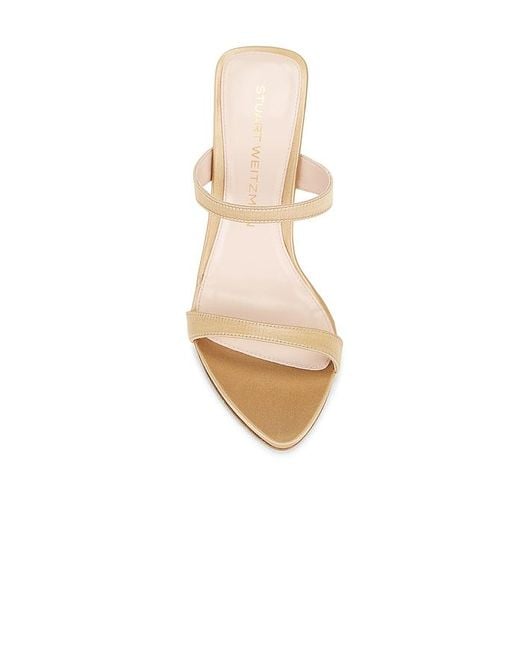 Stuart Weitzman White Lexington Slide 100 Sandal