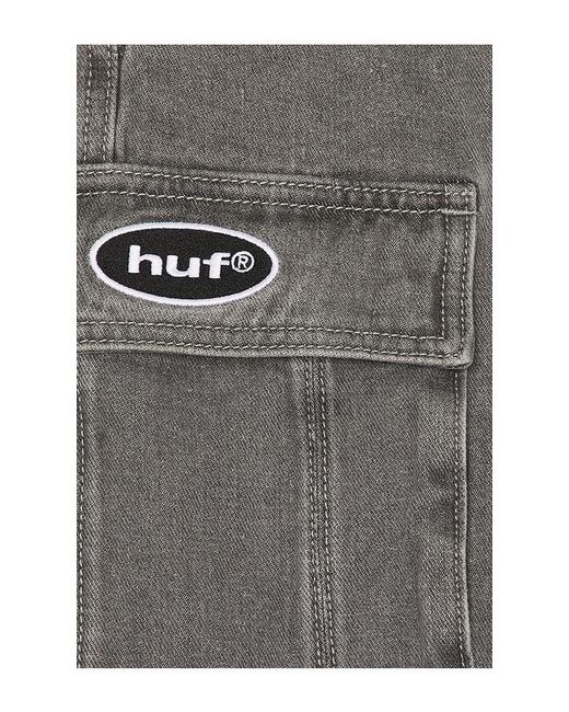 Huf Gray Oval Denim Cargo Short for men