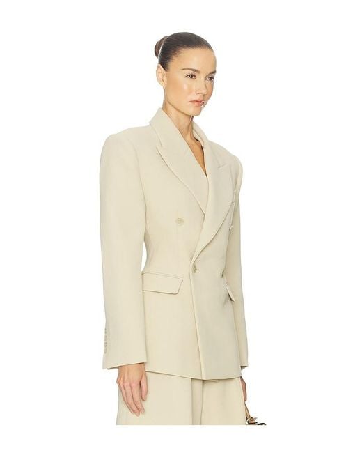 Helsa Natural The Double Breasted S Curve Jacket