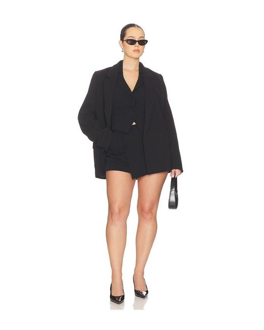 GOOD AMERICAN Black Luxe Suiting Skort