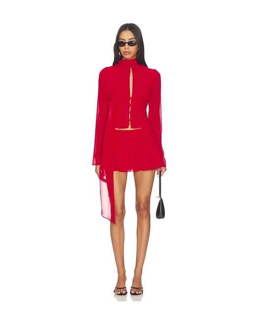 GUIZIO Red Eda Mini Skirt