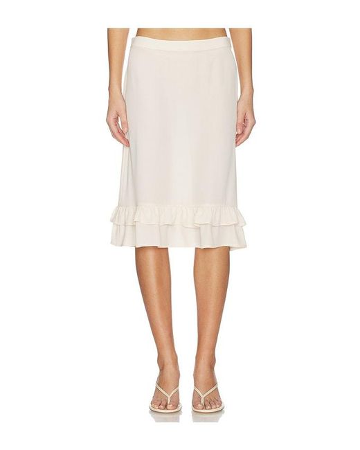 With Harper Lu White Frill Midi Skirt
