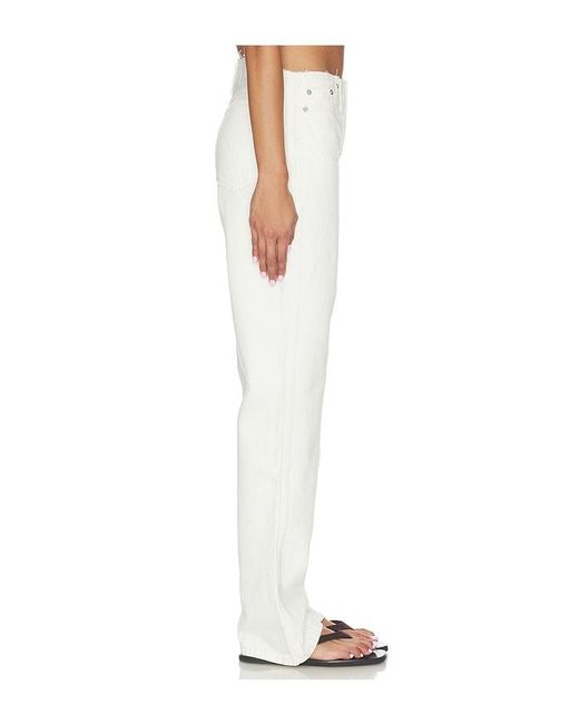 Re/done White Roxy Loose Wide Leg Jeans