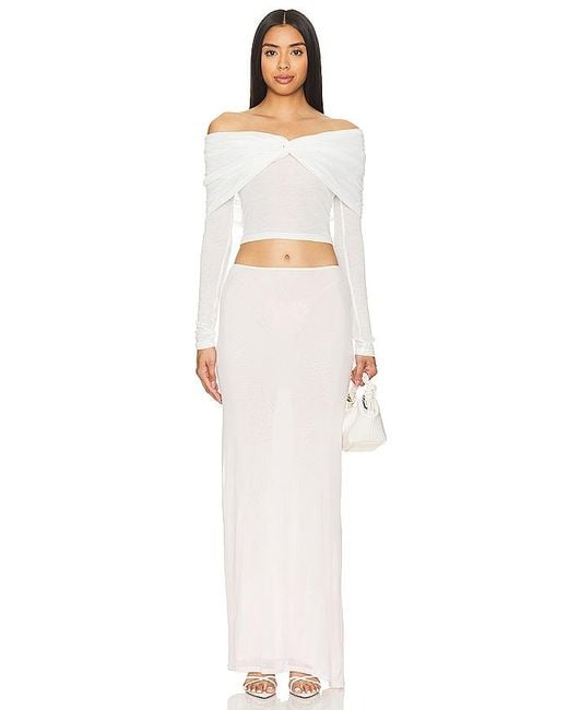 SNDY'S White Madrid Off Shoulder Top