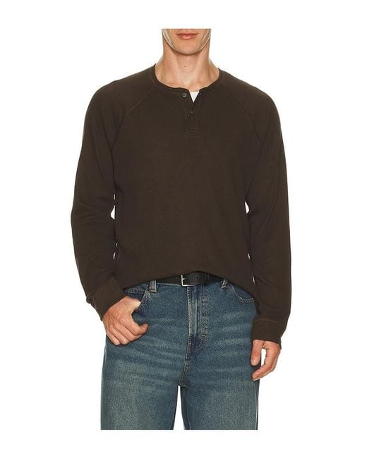 PAIGE Black Abaroa Henley for men