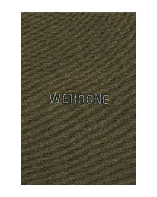 we11done Green Layered Striped T-Shirt for men