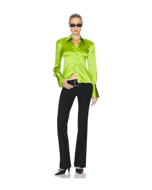 Helsa Green The Silk Charmeuse Shirt