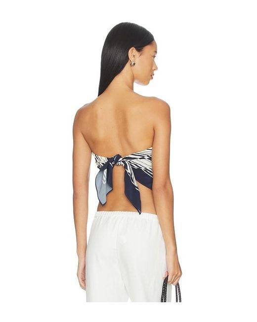 Lovers + Friends Blue Carmen Scarf Top