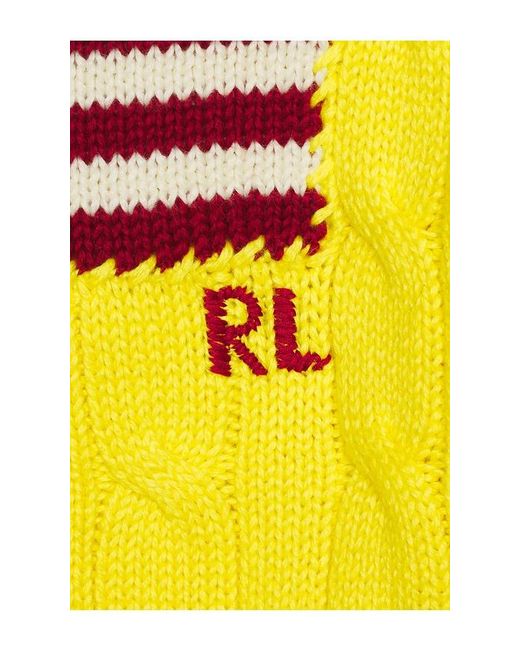 Polo Ralph Lauren Yellow Cotton Crewneck Pullover Sweater