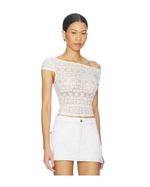 A.Brand White Little Miss Lace Tee