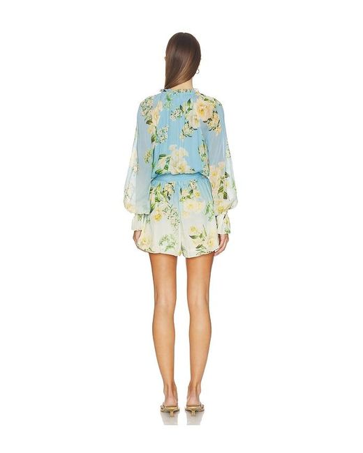 Hemant & Nandita Blue Romper With Tie Up Belt