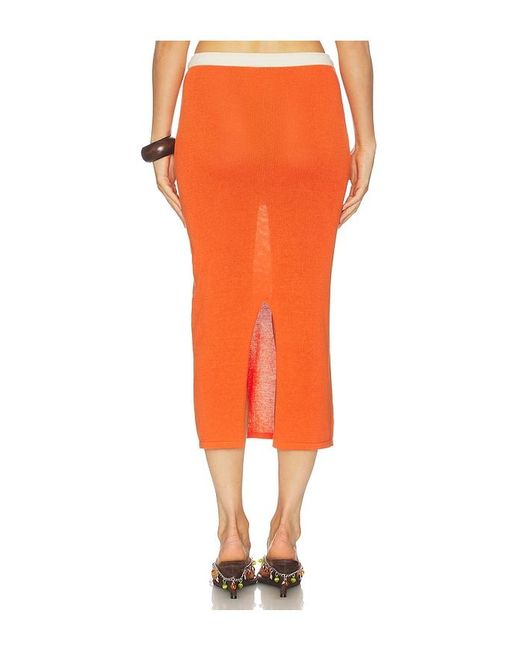 Leslie Amon Orange Noelle Skirt