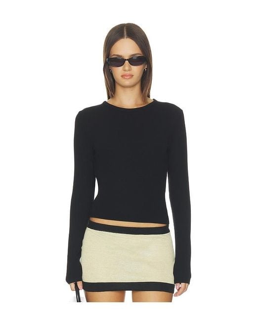 Elodie the Label Black Noir Lace Back Ribbed Top