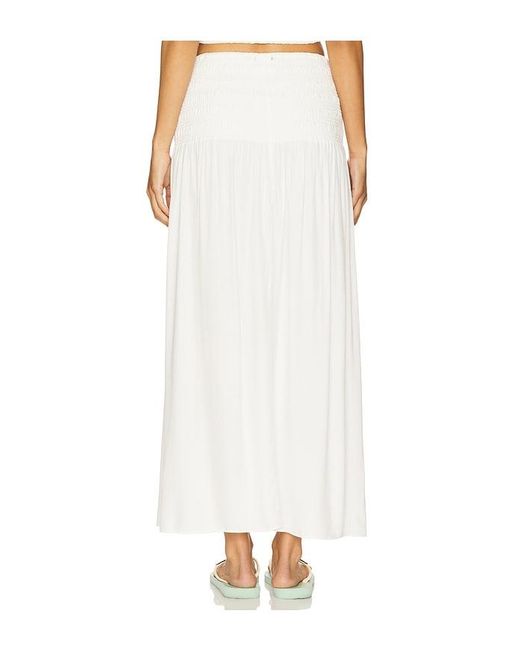 Bobi White Smocked Skirt