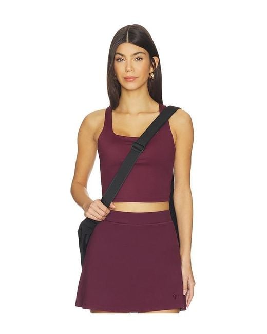 Gold Hinge Red Criss Cross Back Tank Top