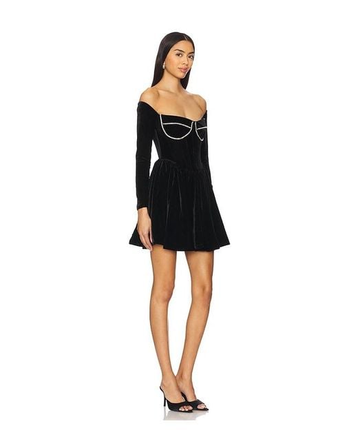 Bardot Black Emlyn Velour Mini Dress
