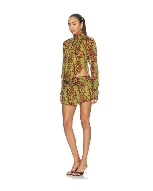 Muma World Yellow Kusa Sakura Zhou Mini Dress