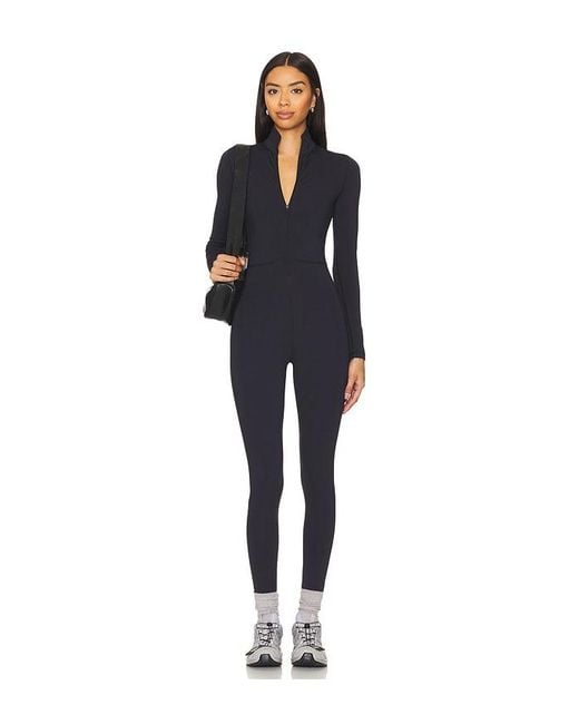 WellBeing + BeingWell Black Warmwell Olivos Zip Up Jumpsuit