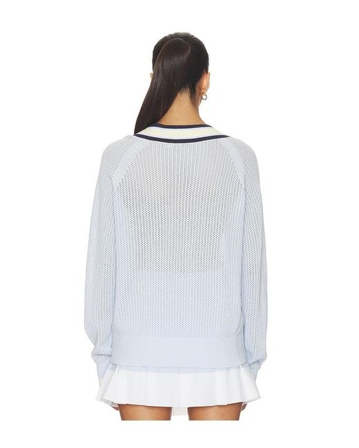 Varley White Maurice V-Neck Sweater