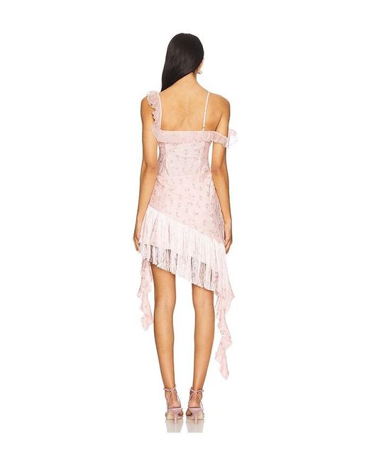 For Love & Lemons White Raspberry Rose Mini Dress