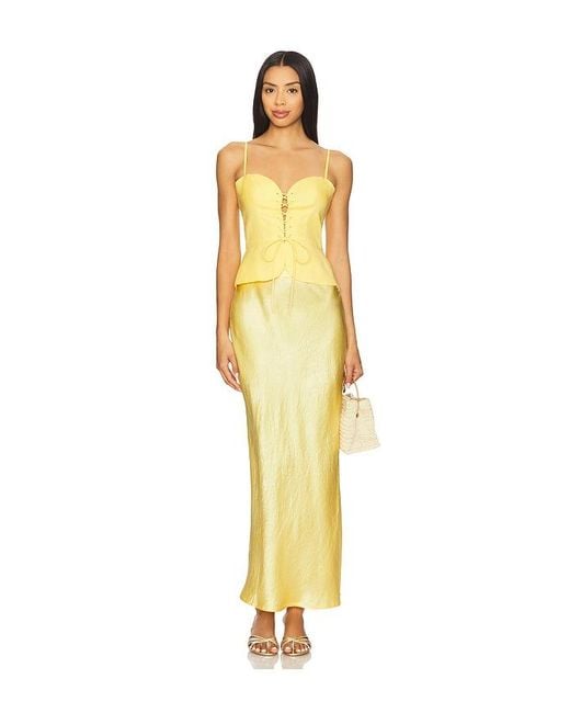 USISI SISTER Yellow Josie Linen Top