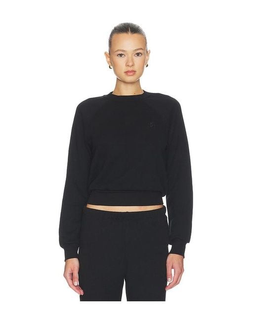 ÉTERNE Black Shrunken Raglan Sweatshirt