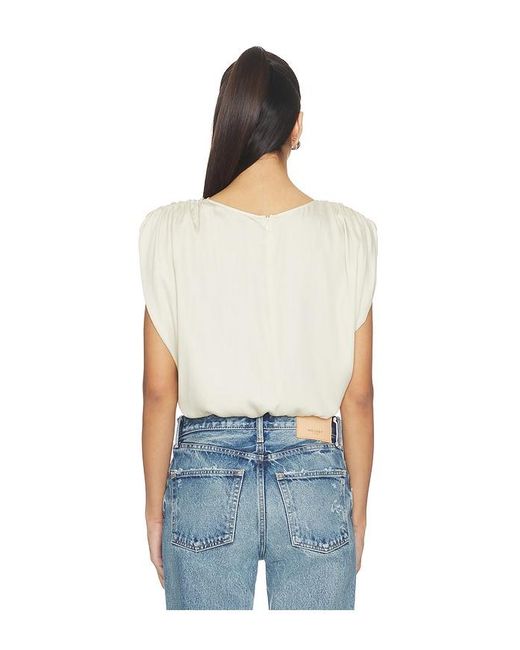 Moussy Blue Satin Shell Cap Top