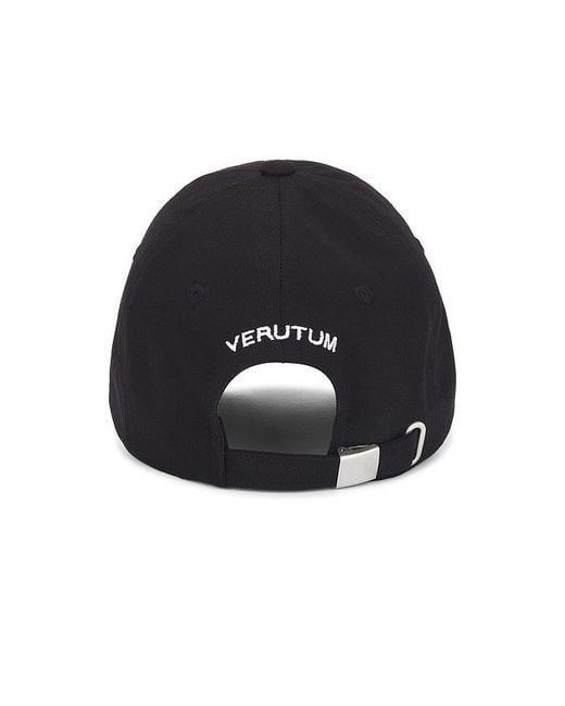 VERUTUM Black Trident Symbol Logo Cap for men