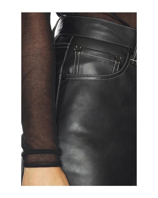 Rag & Bone Black Shea Faux Leather Straight Pant