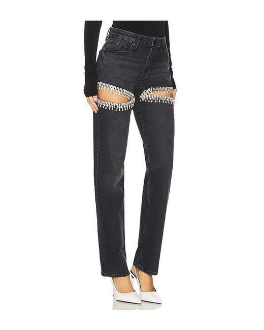 GOOD AMERICAN Black Good Icon Straight Diamond Jeans