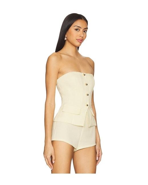 MORE TO COME Natural Karsi Strapless Top