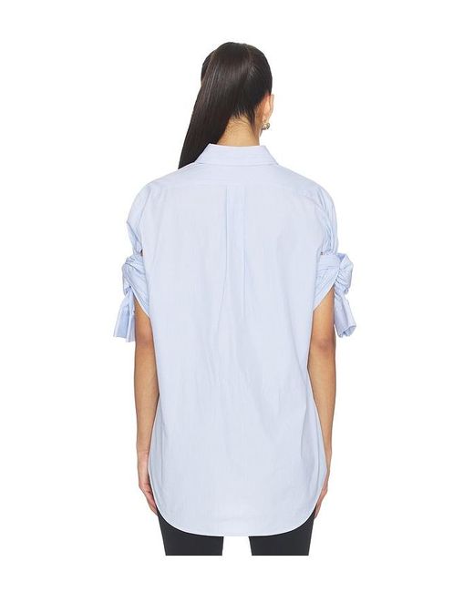 Monse White Knotted Sleeve Shirt