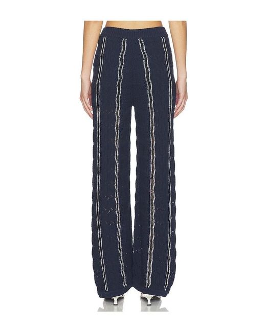 Central Park West Blue Amber Novelty Stitch Sweater Pant